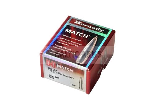 Hornady Match .30 Cal / .308 155 gr BTHP kulkos šovinių užtaisymui (100 vnt.)